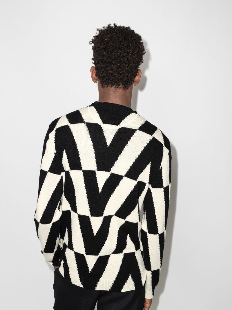 Optical Valentino Intarsia Sweater
