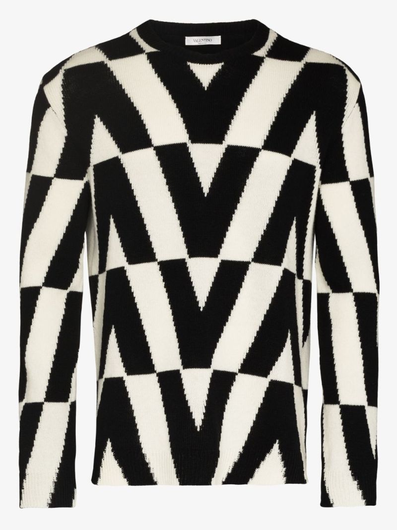 Optical Valentino Intarsia Sweater