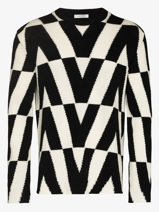 Optical Valentino Intarsia Sweater