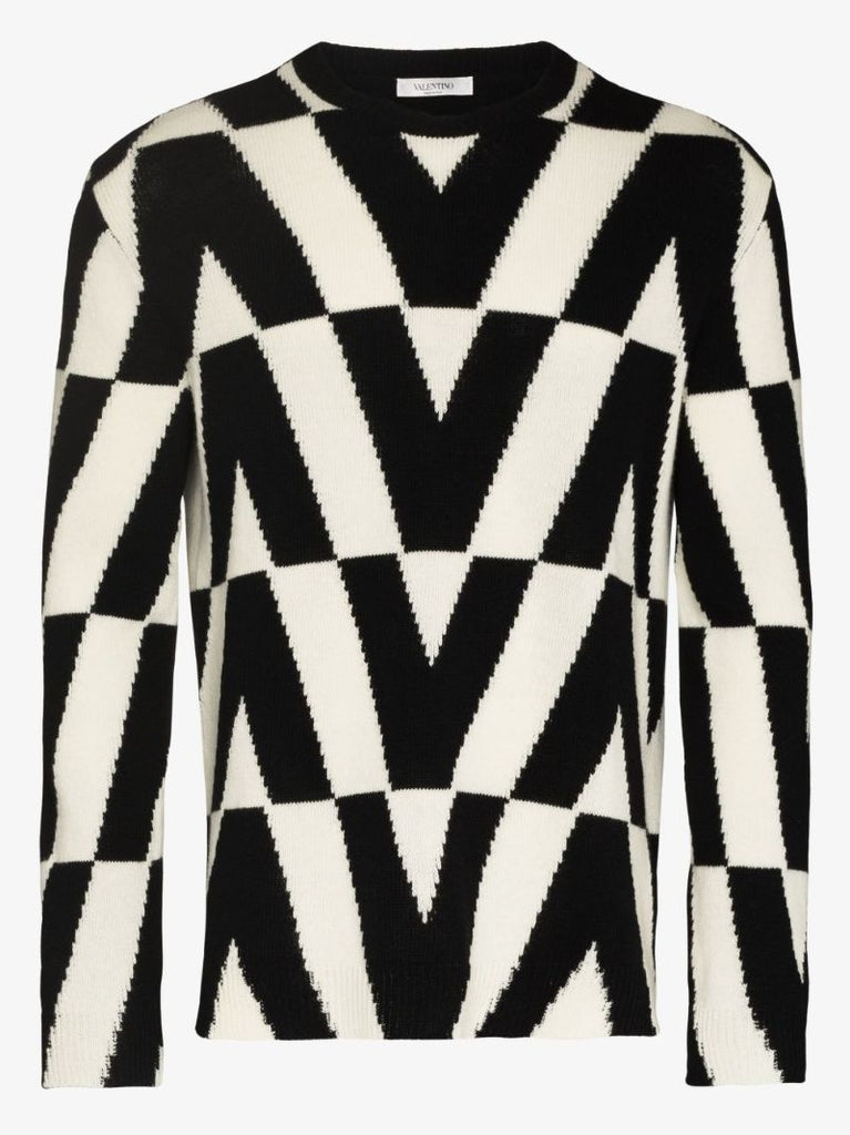 Optical Valentino Intarsia Sweater