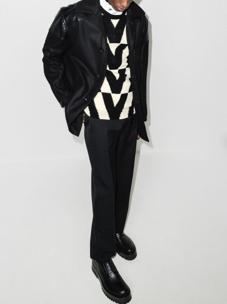 Optical Valentino Intarsia Sweater
