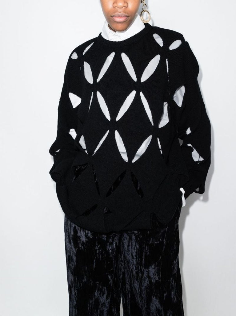 Cutout Oversized Virgin Wool Sweater