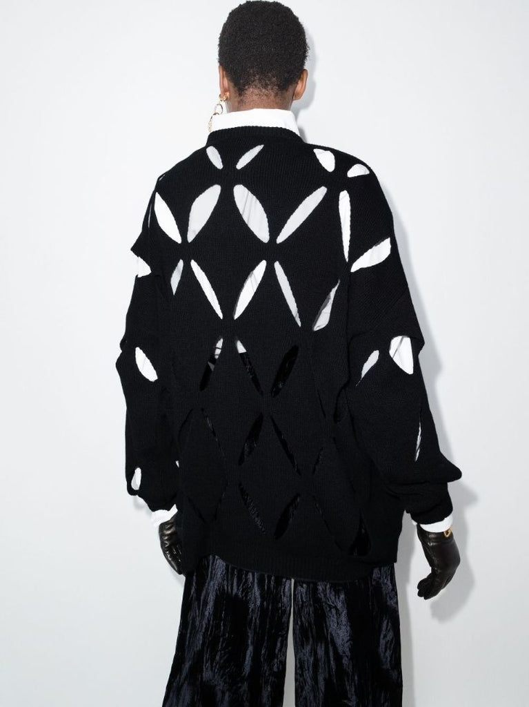 Cutout Oversized Virgin Wool Sweater