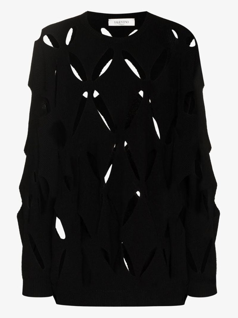 Cutout Oversized Virgin Wool Sweater