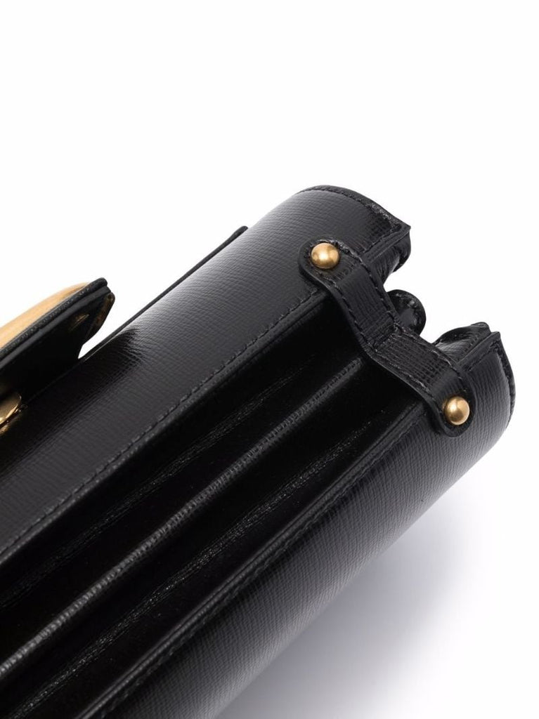Black Stud Sign Leather Shoulder Bag