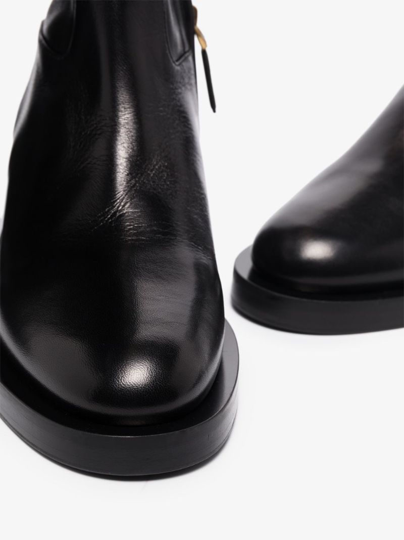 Black Roman Stud Over-the-knee Leather Boots