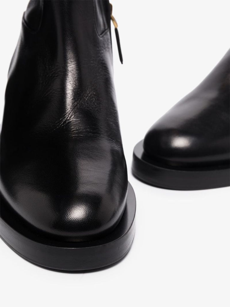 Black Roman Stud Over-the-knee Leather Boots
