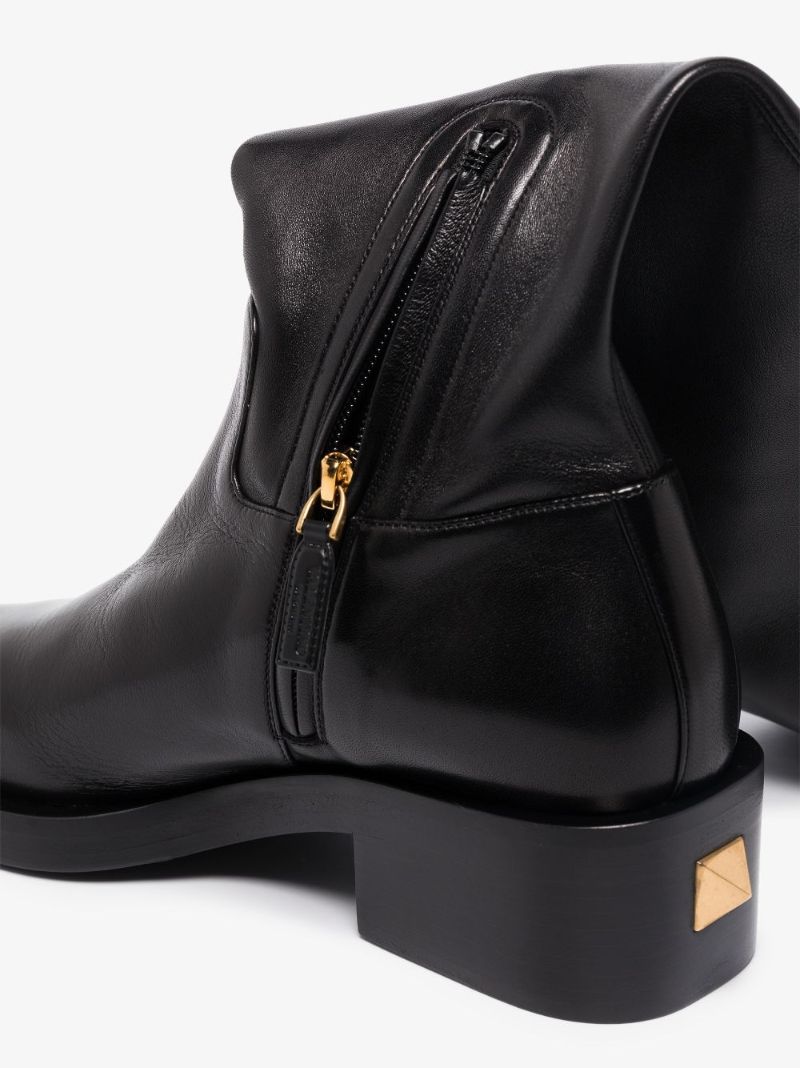 Black Roman Stud Over-the-knee Leather Boots