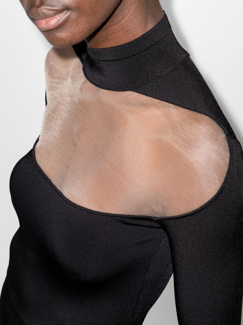 Mesh Panel Mini Dress