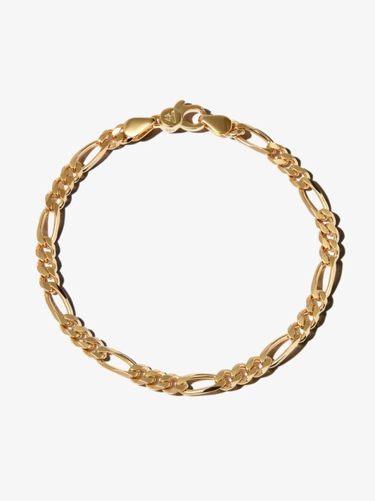 Gold-plated Figaro Thick Chain Bracelet