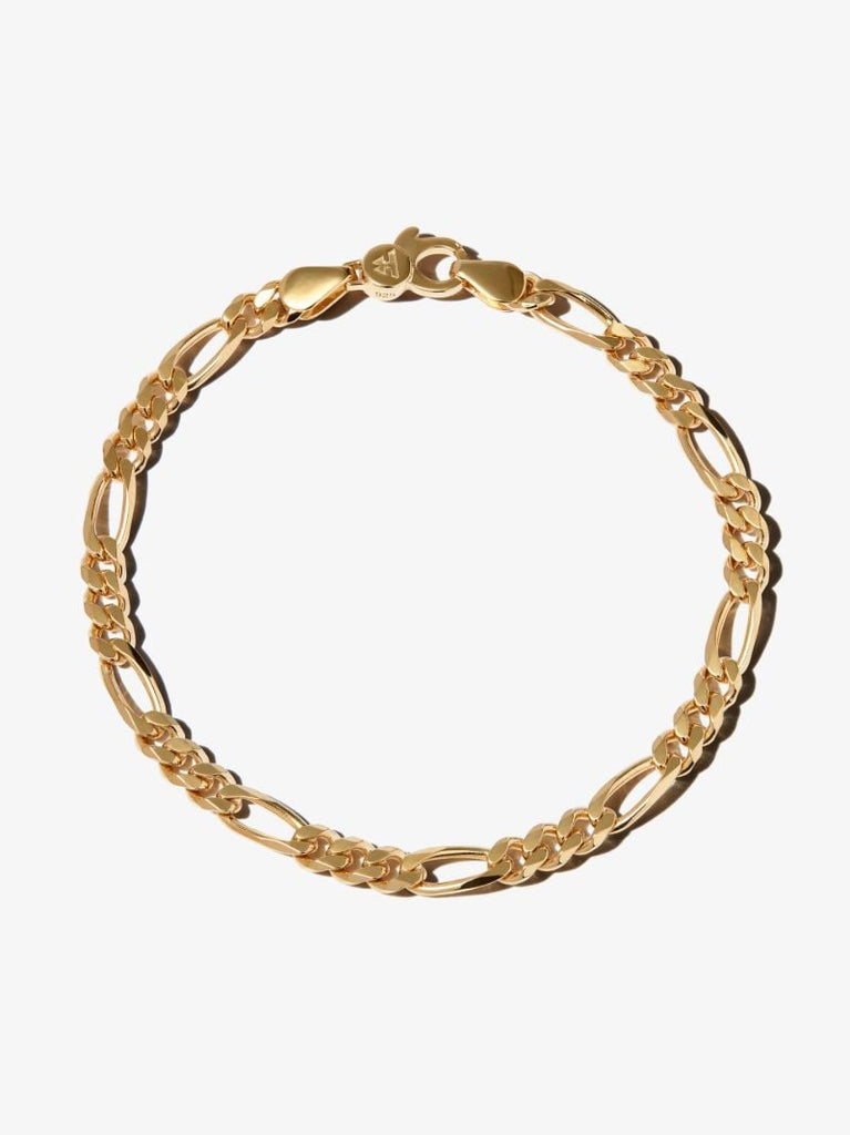 Gold-plated Figaro Thick Chain Bracelet