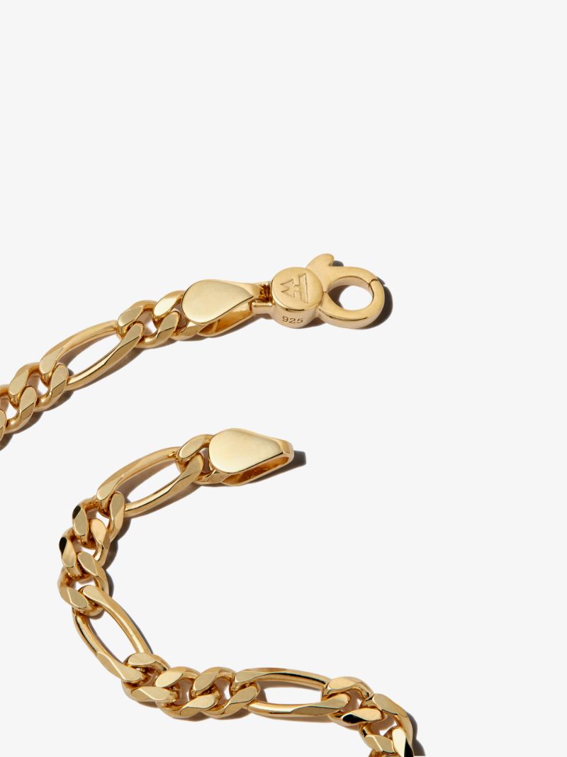 Gold-plated Figaro Thick Chain Bracelet