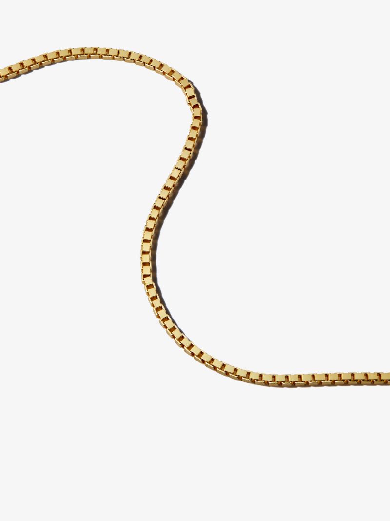 Gold-plated Square Chain Necklace