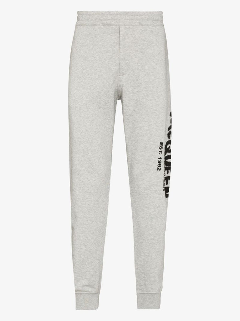 Grey Graffiti Cotton Track Pants