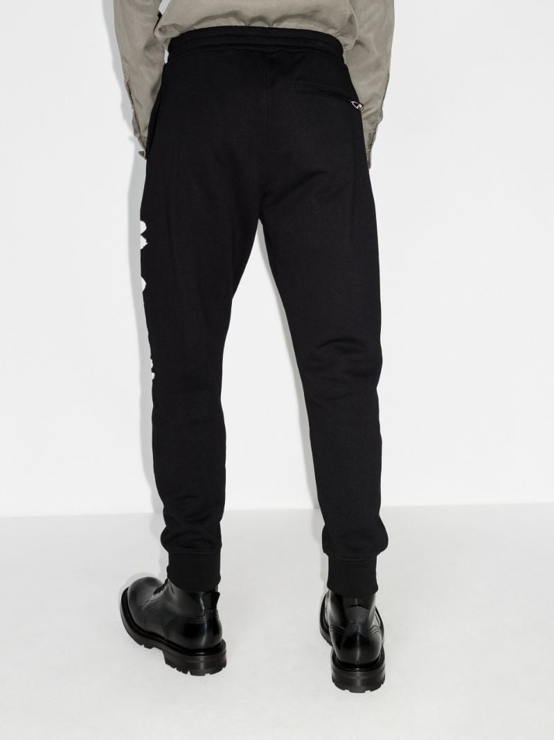 Black Graffiti Cotton Track Pants