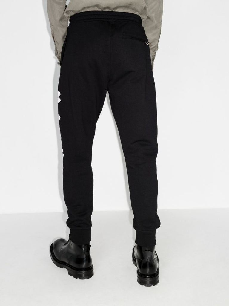 Black Graffiti Cotton Track Pants