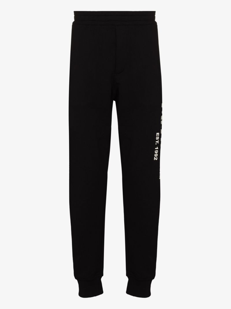 Black Graffiti Cotton Track Pants