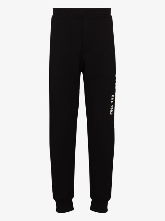Black Graffiti Cotton Track Pants