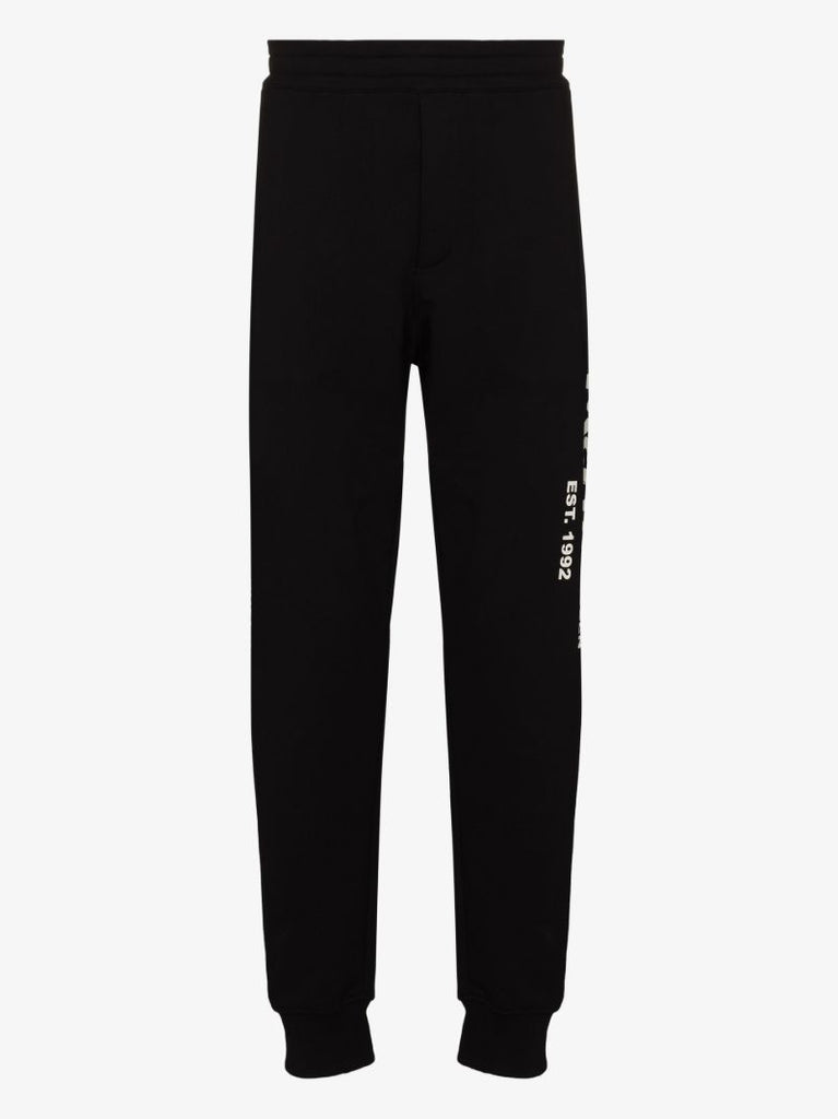 Black Graffiti Cotton Track Pants