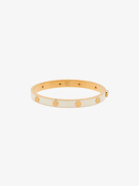 White Miller Studded Enamel Bracelet