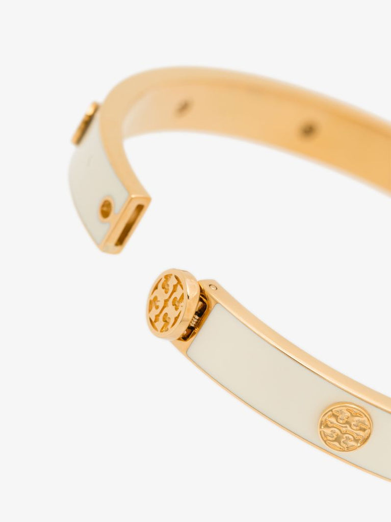 White Miller Studded Enamel Bracelet