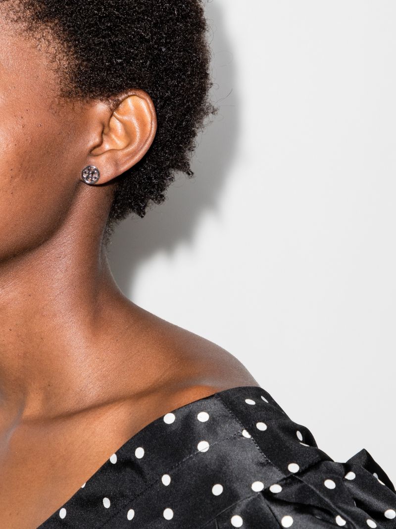 Silver Tone Miller Stud Earrings
