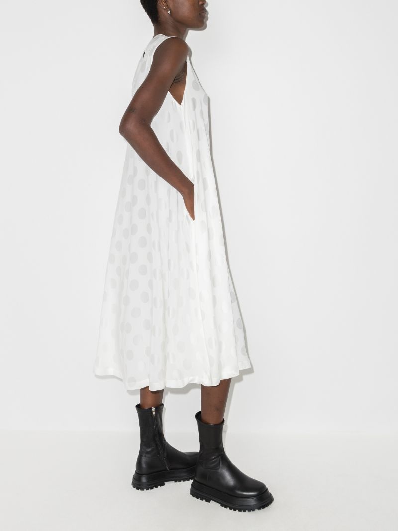 Polka Dot Silk Midi Dress