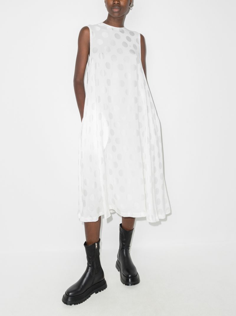 Polka Dot Silk Midi Dress