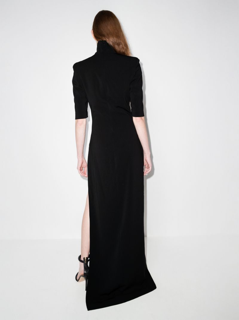 Turtleneck Side Slit Gown