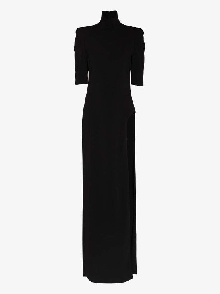 Turtleneck Side Slit Gown