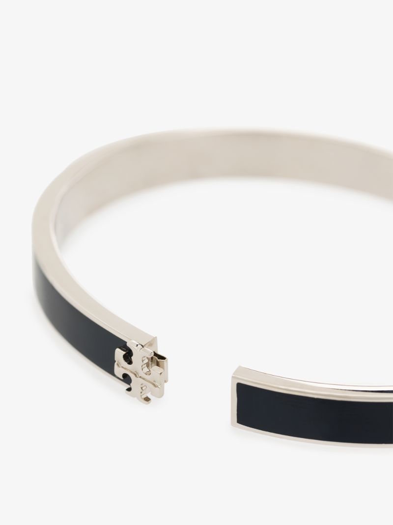 Silver Tone and Navy Kira Enamelled Bangle