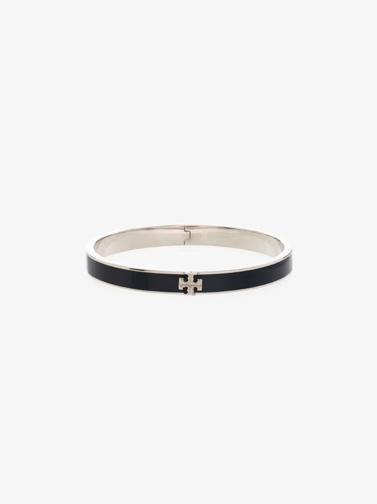 Silver Tone and Navy Kira Enamelled Bangle