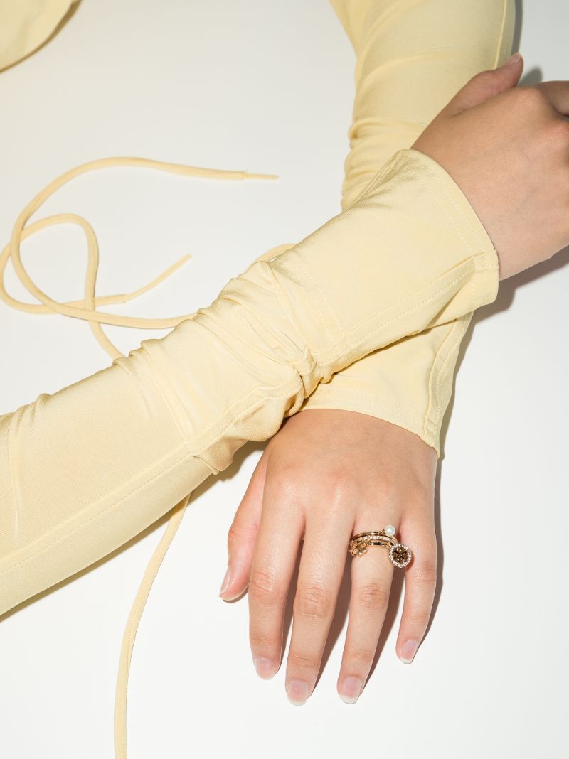 Gold Tone Miller Crystal Charm Ring
