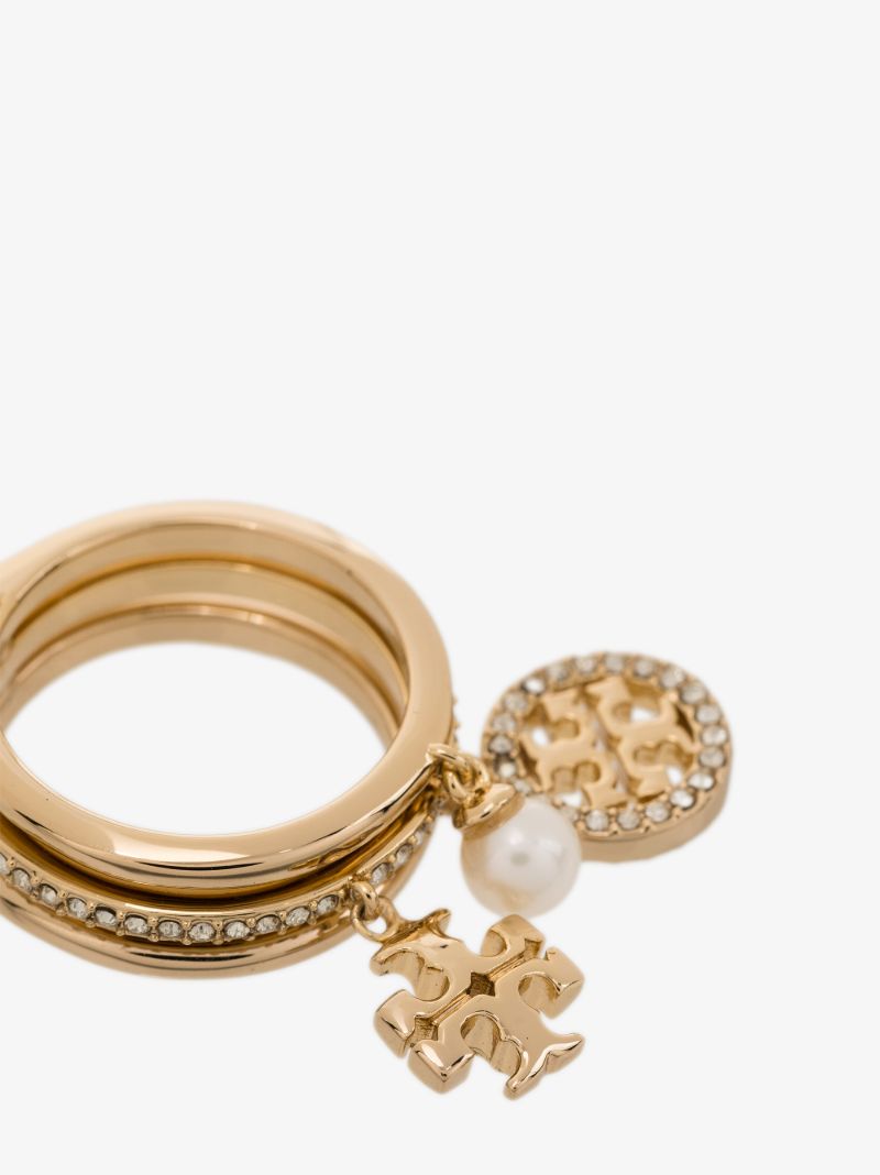 Gold Tone Miller Crystal Charm Ring