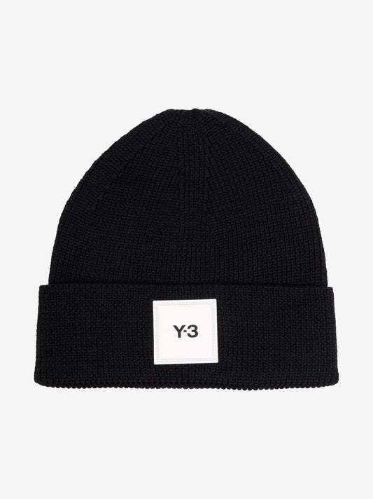 Black Ribbed Wool Beanie Hat
