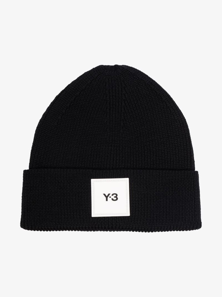 Black Ribbed Wool Beanie Hat