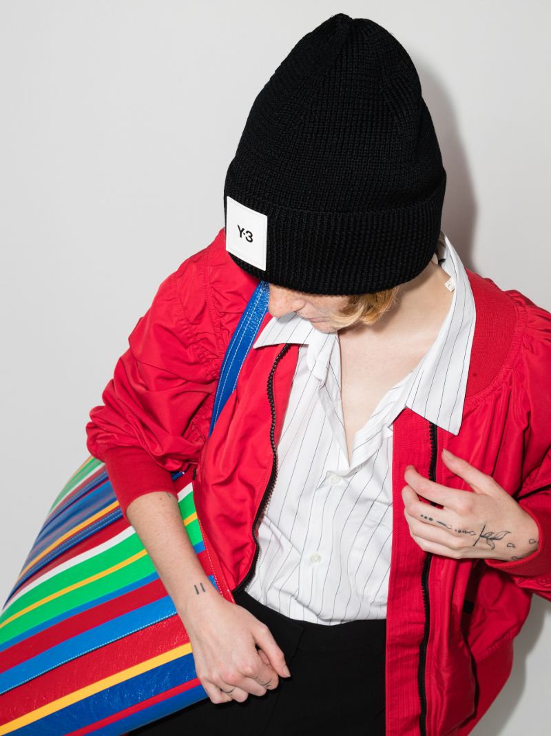 Black Ribbed Wool Beanie Hat
