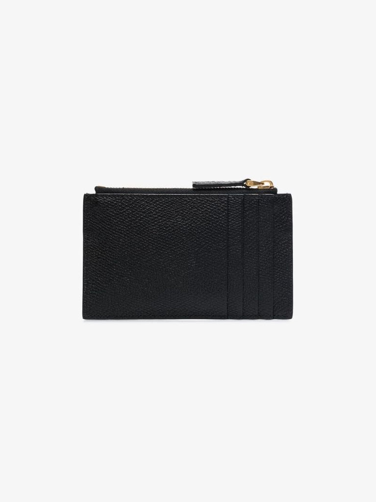 Black Vlogo Signature Leather Card Holder