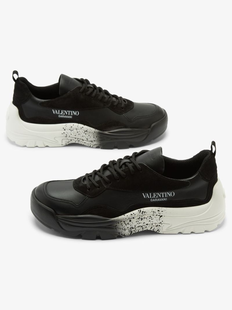 Black Gumboy Low Top Leather Sneakers