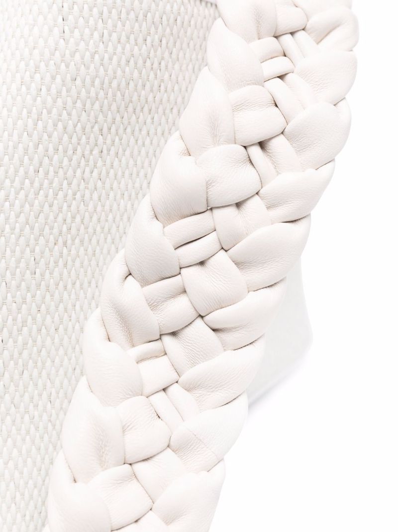 White Baozi Tresse Raffia Mini Bag