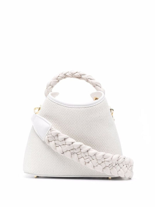 White Baozi Tresse Raffia Mini Bag