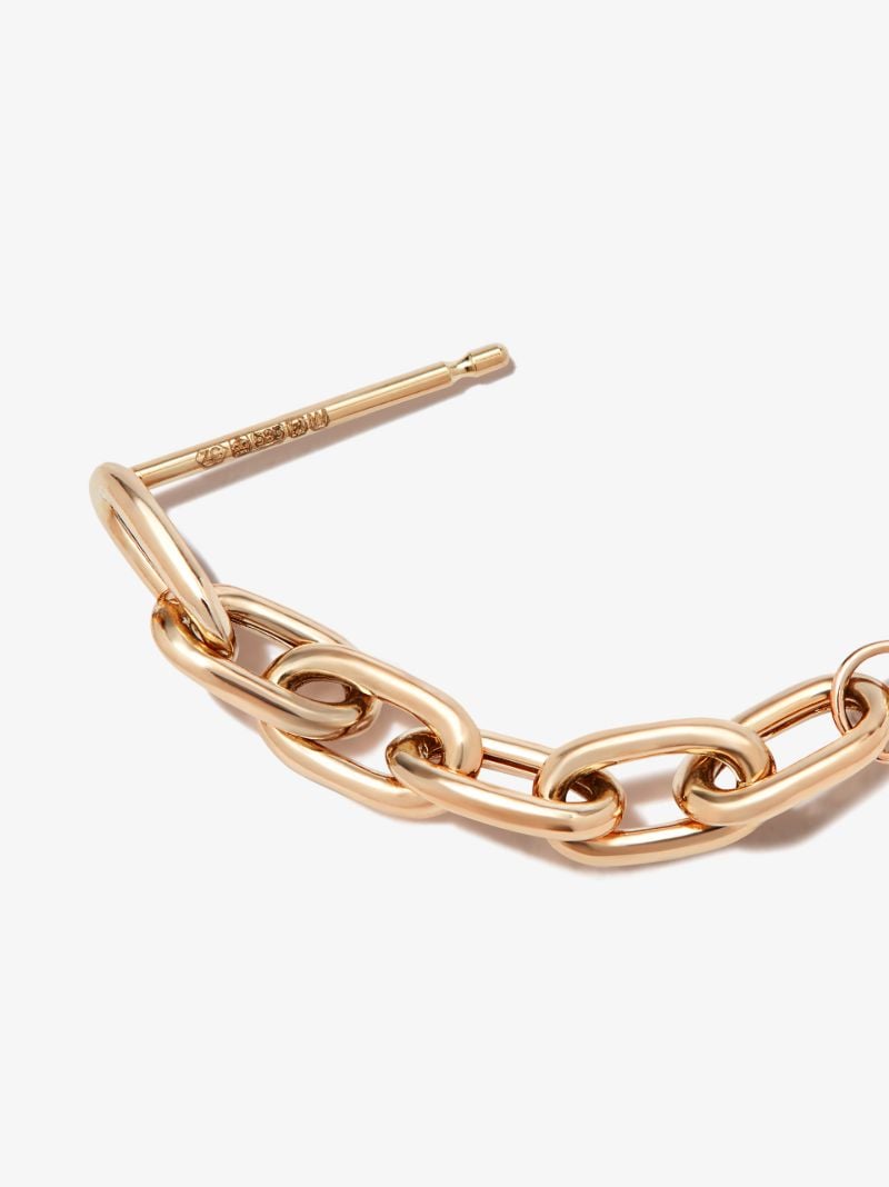 14k Yellow Gold Chain Link Huggie Earrings