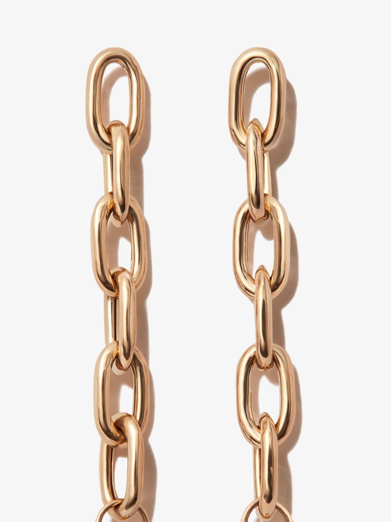 14k Yellow Gold Chain Link Huggie Earrings