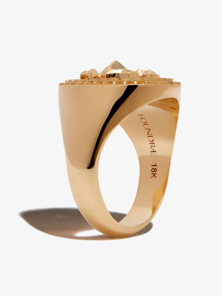 18k Yellow Gold Cancer Diamond Signet Ring