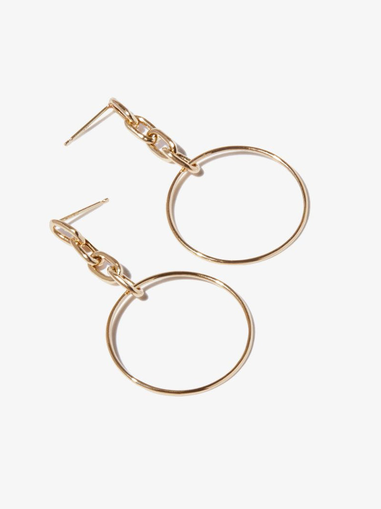 14k Yellow Gold Chain Link Drop Earrings