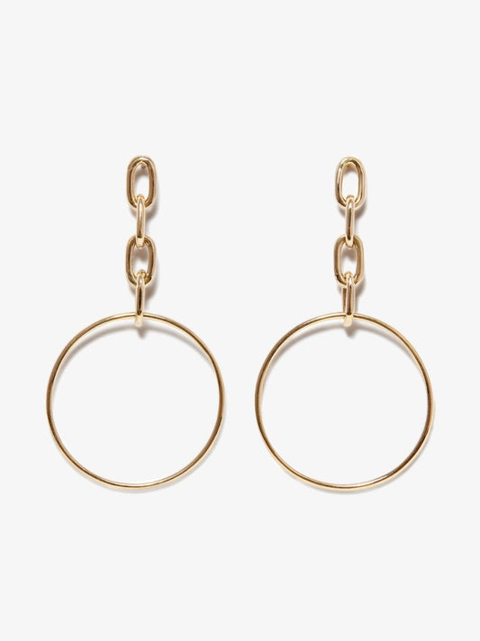 14k Yellow Gold Chain Link Drop Earrings