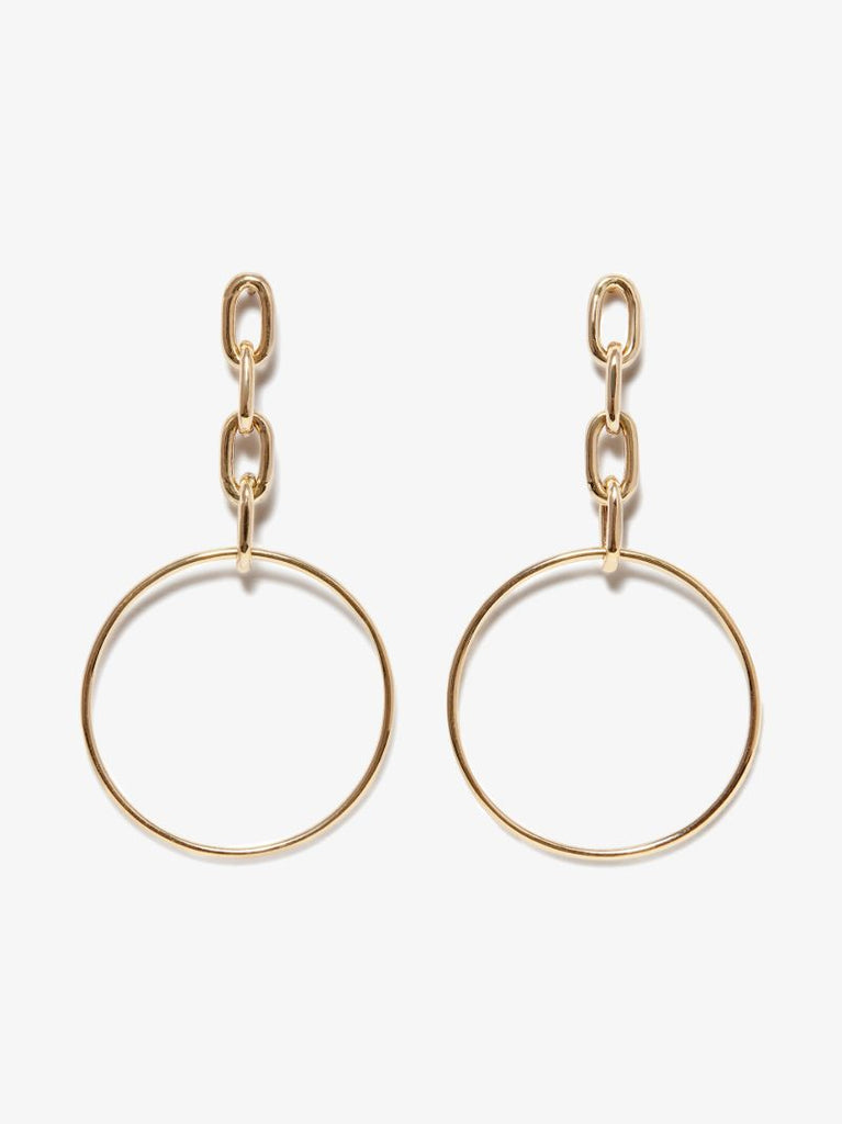 14k Yellow Gold Chain Link Drop Earrings