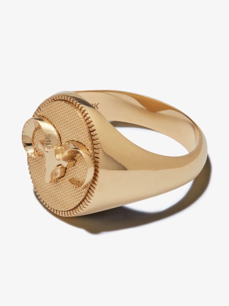 18k Yellow Gold Aries Signet Ring