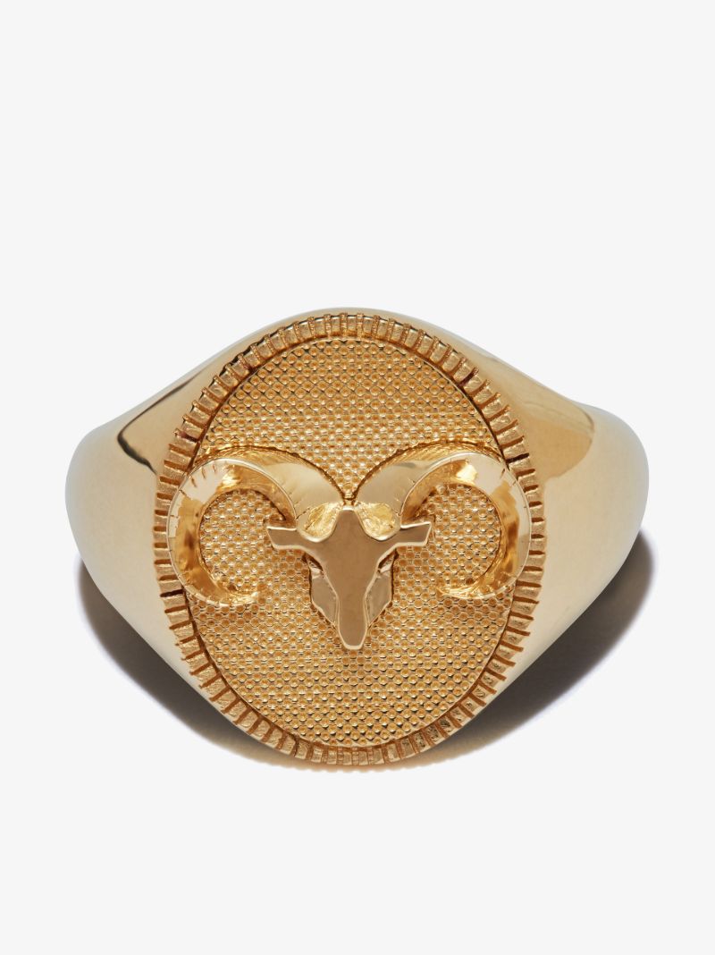 18k Yellow Gold Aries Signet Ring