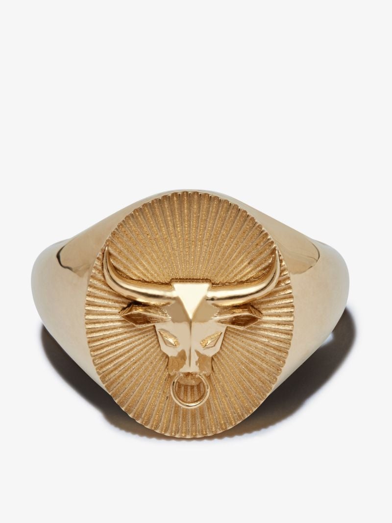 18k Yellow Gold Taurus Signet Ring